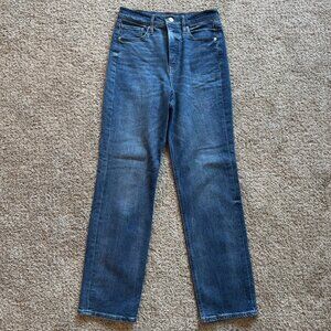 Express Modern Straight Super High Rise Women's Straight Leg Jeans - Blue